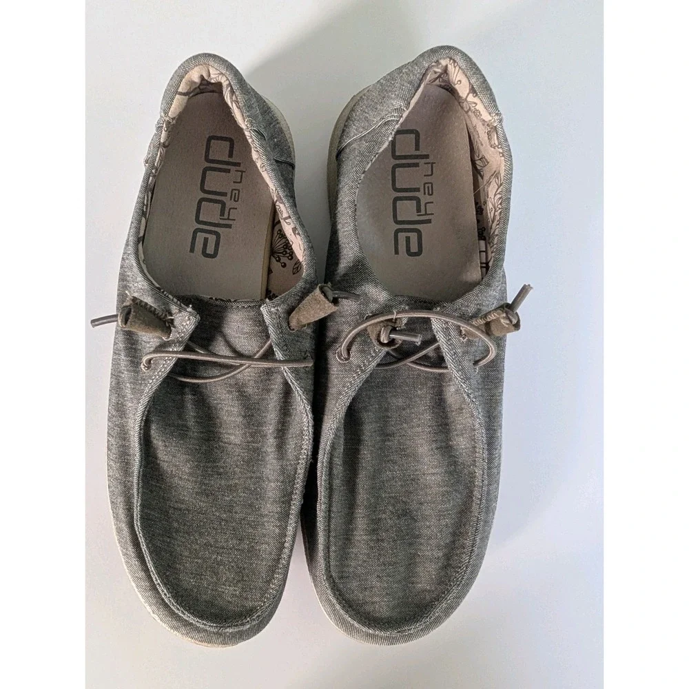 Hey Dude Wendy Stretch Steppa Men's Size 12 EU 43 Casual Slip On Loafers Gray...